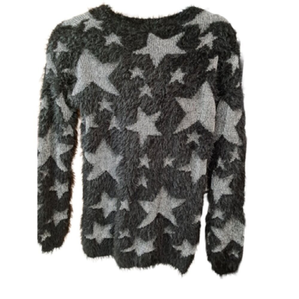 Black and Silver Y2K Inspired Sweater Sz S